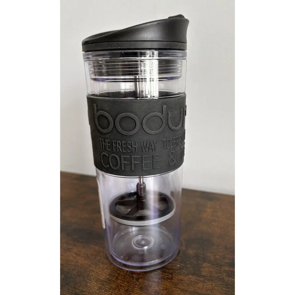 Bodum Coffee French Press Coffee Tea Brewer Travel Tumbler Double Wall Black New